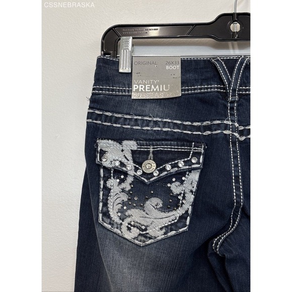 Vanity Blue Premium Original Bootcut‎ Jeans - Size 26x33 - Picture 5 of 10